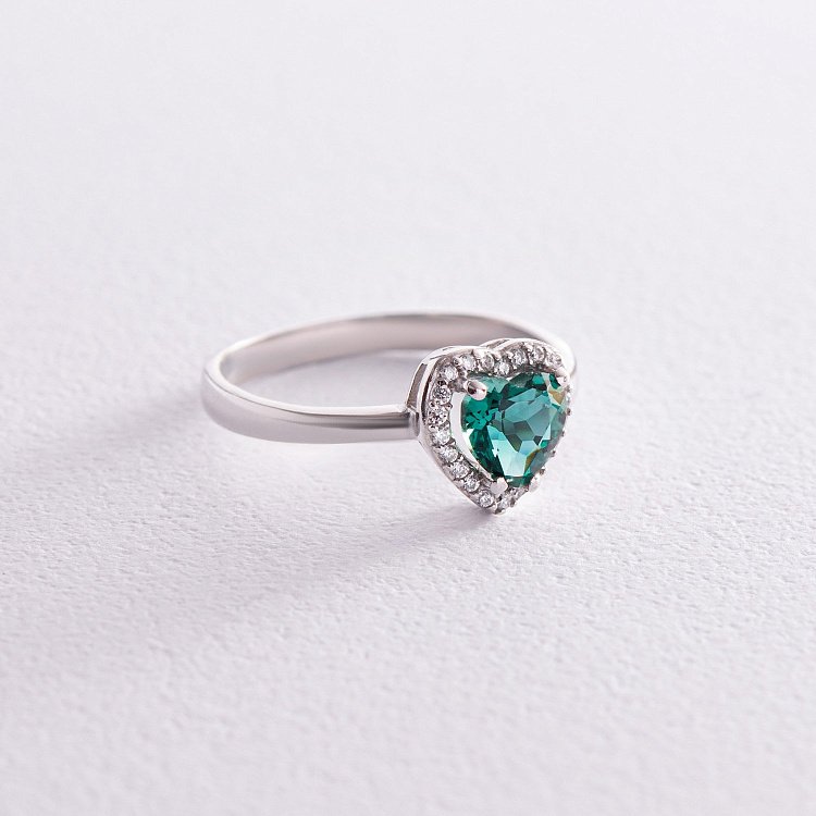 Срібна каблучка "Сердечко" з кварцом і фіанітами 1828/1р-QGR - 5 Срібна каблучка "Сердечко" з кварцом і фіанітами 1828/1р-QGR від ювелірного магазину Онікс - 5