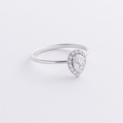 Золотое кольцо "Капелька" с бриллиантами 242171121 №3