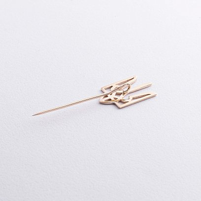 Заколка "Герб Украины - Тризуб" в желтом золоте зак00355 №3