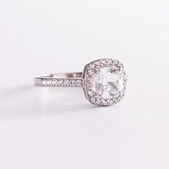 Серебряное кольцо с белыми фианитами 112641 №3