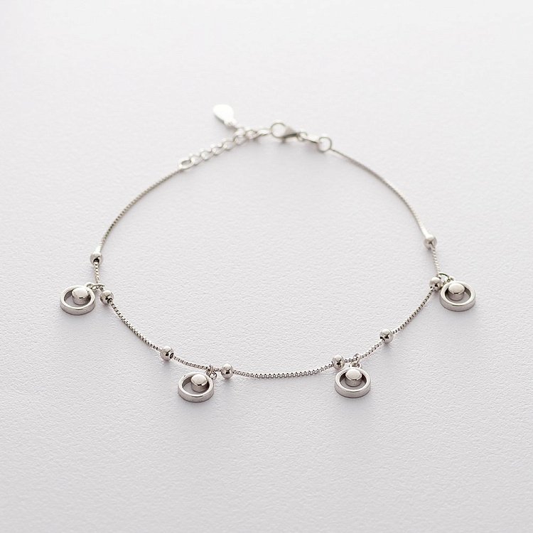 Серебряный браслет на ногу 141347 от ювелирного магазина Оникс