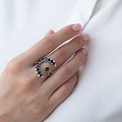 Золотое кольцо с синими сапфирами и бриллиантами кб0052ca от ювелирного магазина Оникс - 1
