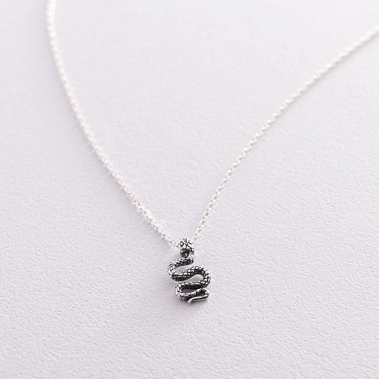 Срібне кольє "Змія" 181108 від ювелірного магазину Онікс