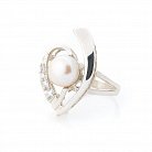 Серебряное кольцо (культ. пресн. жемчуг, фианиты) 111137 от ювелирного магазина Оникс - 1