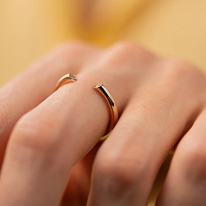 Кольцо "Джолин" в красном золоте (фианиты) к07494 №7