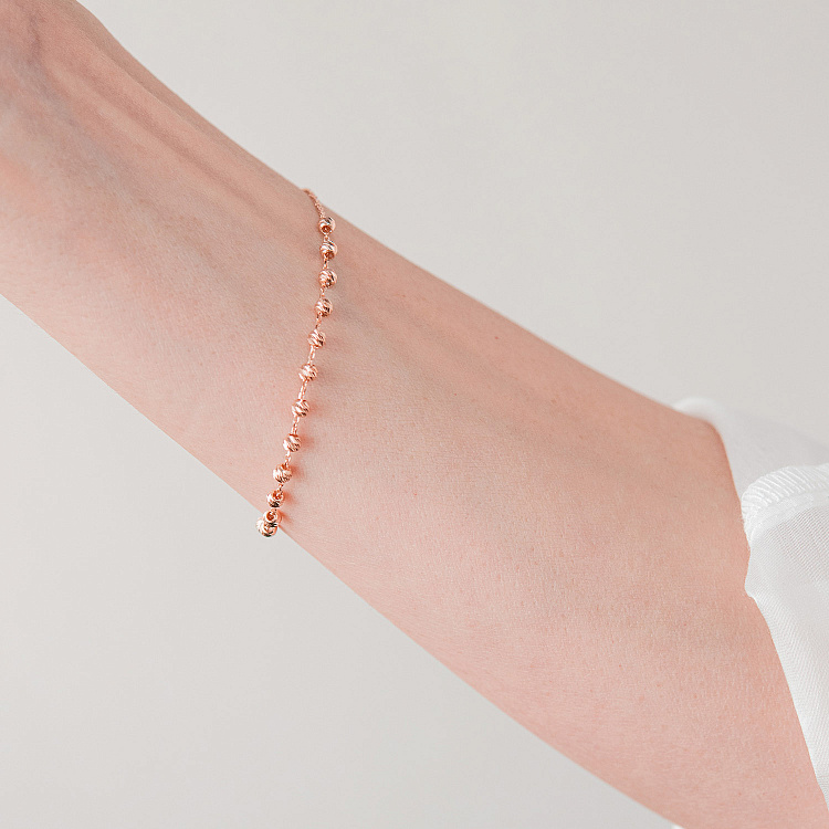 Браслет "Шарики" в красном золоте б04828 от ювелирного магазина Оникс - 3