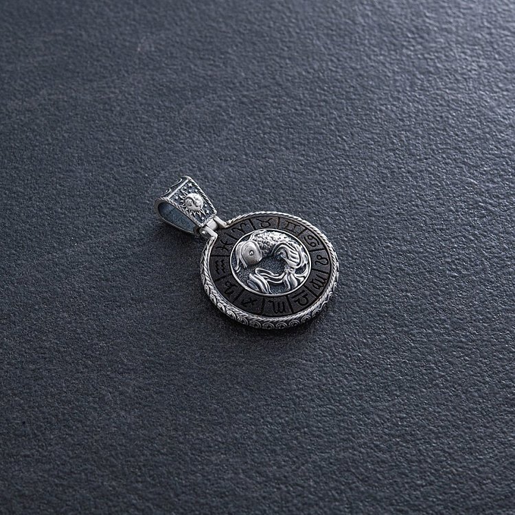 Срібний кулон "Знак зодіаку Риби" з ебеном 1041риби від ювелірного магазину Онікс - 4