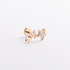 Одиночна золота сережка для хелікса "Зірочки" (діаманти) сб0684ca от ювелирного магазина Оникс - 2