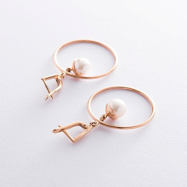 Золоті сережки (культ. прісн. перли) с01420т від ювелірного магазину Онікс - 2