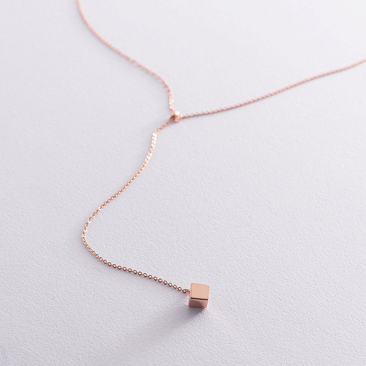 Золотое колье с кубиком 860355 от ювелирного магазина Оникс - 3