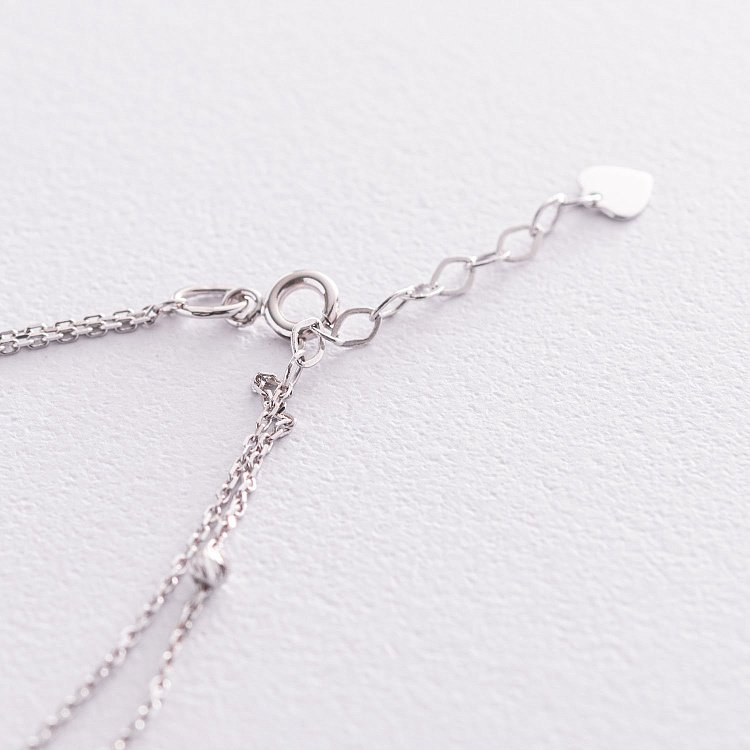 Подвійний браслет "Кульки" в білому золоті б04705 від ювелірного магазину Онікс - 3