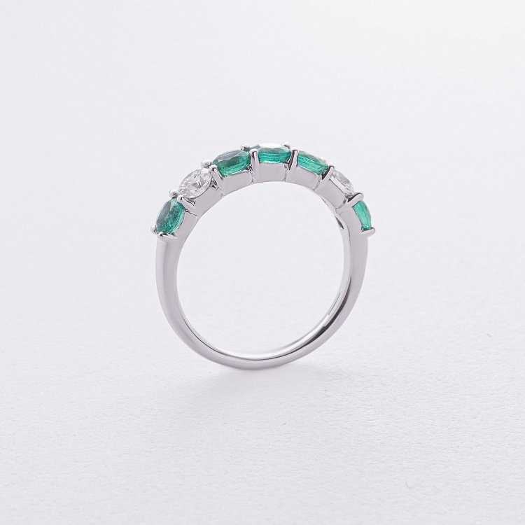 Золота каблучка з смарагдами та діамантами кб0374nl від ювелірного магазину Онікс - 4