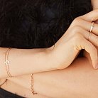 Золотое кольцо "Крестик" с фианитами к05521 от ювелирного магазина Оникс - 3