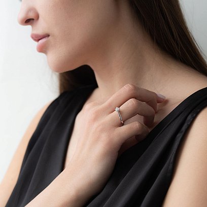 Золотое кольцо с бриллиантами кб0330lg №4