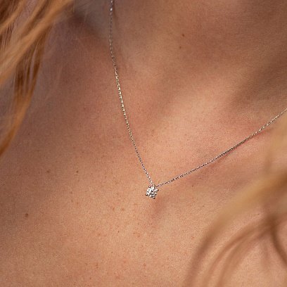 Золоте кольє з одним каменем (діамант) колб0111di №2