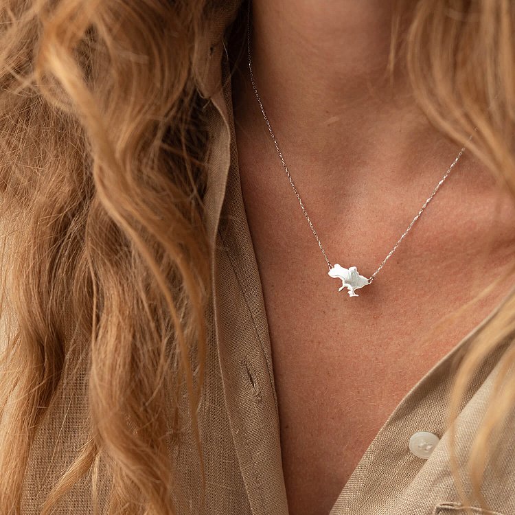 Колье "Моя Украина" в белом золоте (возможна гравировка) кол02300 от ювелирного магазина Оникс - 3