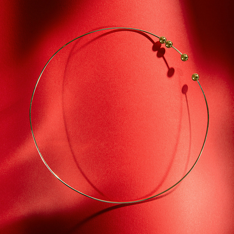 Кольє - чокер "Emilia" (жовте золото) з кульками кол02615 від ювелірного магазину Онікс - 9