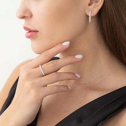 Золота каблучка з діамантами кб0337ri №7