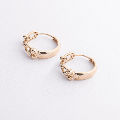 Сережки - кільця "Фантазія" у жовтому золоті с09587 №2