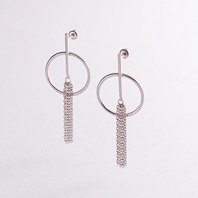 Серебряные серьги - пусеты "Аманда" 123139р №2