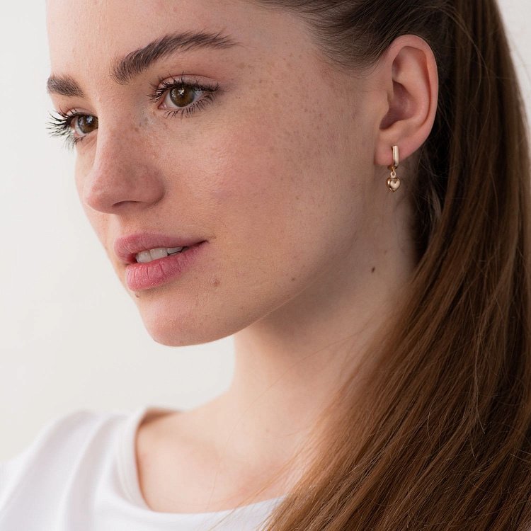 Золоті сережки "Сердечка" с06864 від ювелірного магазину Онікс - 2