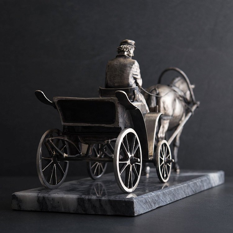 Срібна фігура ручної роботи извозчик від ювелірного магазину Онікс - 4
