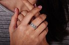 Серебряное кольцо с фианитами (родий) 111274 от ювелирного магазина Оникс - 3