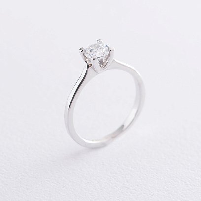 Помолвочное кольцо в белом золоте (фианит) к06313