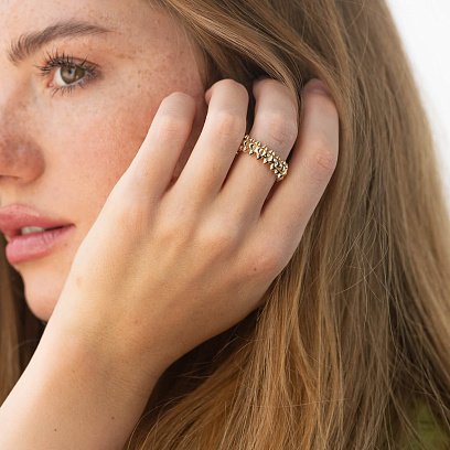 Каблучка "Тереза" в жовтому золоті к06547 №2