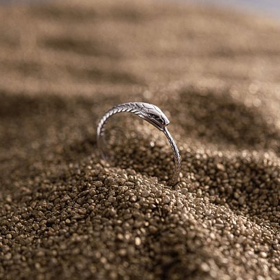 Золотое кольцо "Змей Уроборос" к06905 №8