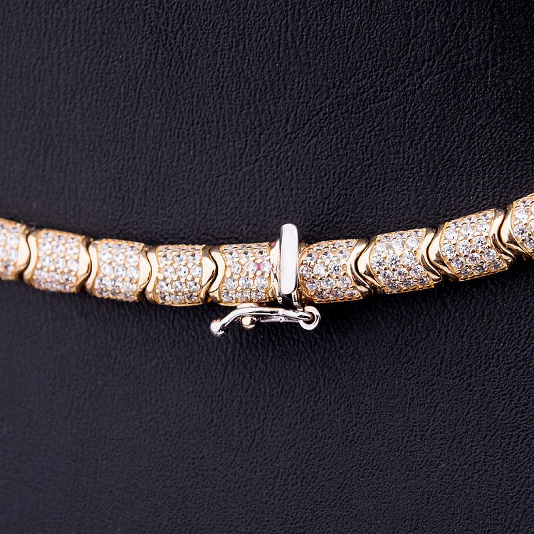 Ексклюзивне золоте кольє "Тигр" з фіанітами кол00692 від ювелірного магазину Онікс - 2