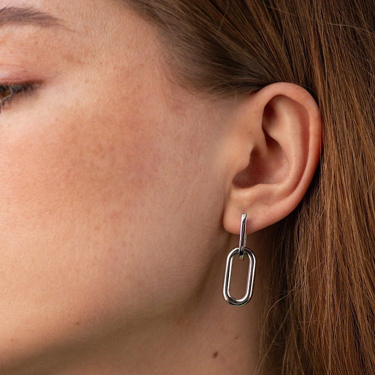 Серьги "Розмари" в белом золоте 2 в 1 с08417 - 3 Серьги "Розмари" в белом золоте 2 в 1 с08417 от ювелирного магазина Оникс - 3