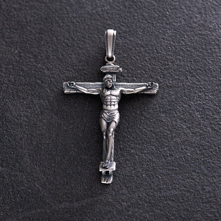 Серебряный крест "Распятие Иисуса Христа" 133167 от ювелирного магазина Оникс - 2