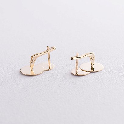 Золоті сережки "Кружечки" 470094M №4