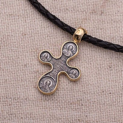 Серебряный православный крестик 132437 №2