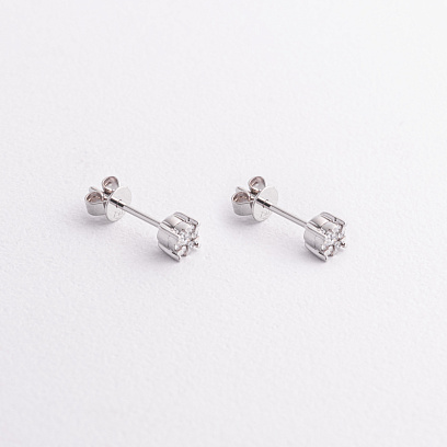 Золотые серьги - пусеты (бриллианты) сб0642ca №2