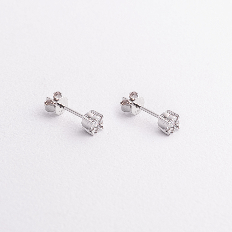 Золотые серьги - пусеты (бриллианты) сб0642ca от ювелирного магазина Оникс - 1