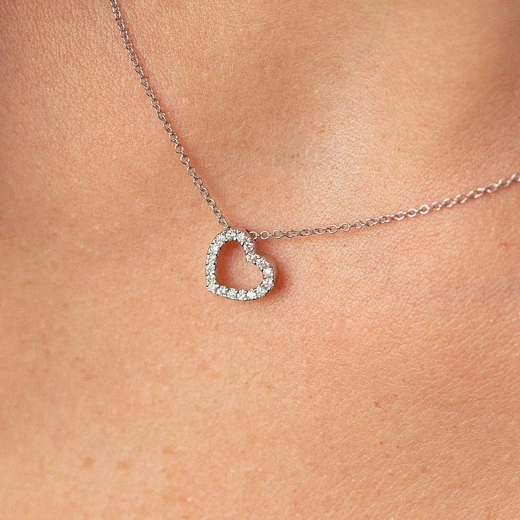 Золоте кольє "Сердечко" з діамантами колб0087ca від ювелірного магазину Онікс - 1