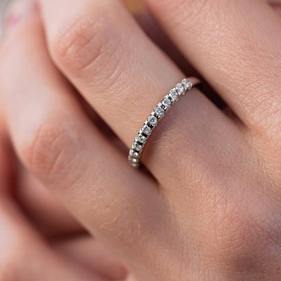 Каблучка в білому золоті з діамантами кб0486ca №10