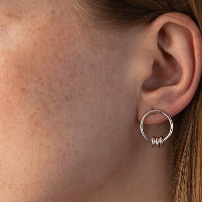 Срібні сережки - пусети "Інтрига" 122654 №6