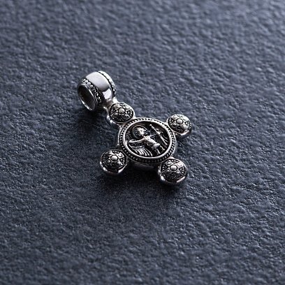 Золотий хрестик "Спас Нерукотворний. Ангел Охоронець" п03795 №2