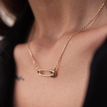 Колье "Булавка" в желтом золоте кол02254 №4