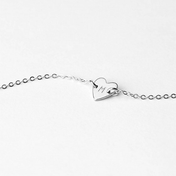 Серебряное колье Сердечко для гравировки 18994 от ювелирного магазина Оникс - 8