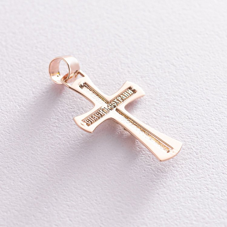 Золотой крест "Распятие. Спаси и Сохрани" 2056700 от ювелирного магазина Оникс - 1