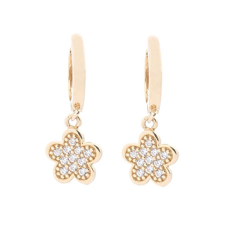 Детские золотые серьги "Цветочек" с04850 от ювелирного магазина Оникс