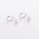 Серебряные серьги-пусеты "Капельки" 1.4*1.0 см 122499 от ювелирного магазина Оникс - 2