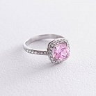 Серебряное кольцо с белыми и розовыми фианитами 112583 от ювелирного магазина Оникс