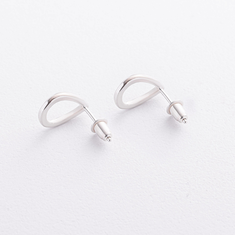 Серебряные серьги-пусеты "Капельки" 1.4*1.0 см 122499 от ювелирного магазина Оникс - 2