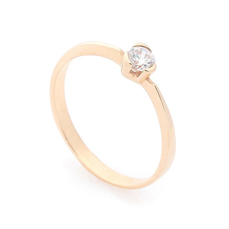 Золота заручальна каблучка з фіанітом к01191 від ювелірного магазину Онікс