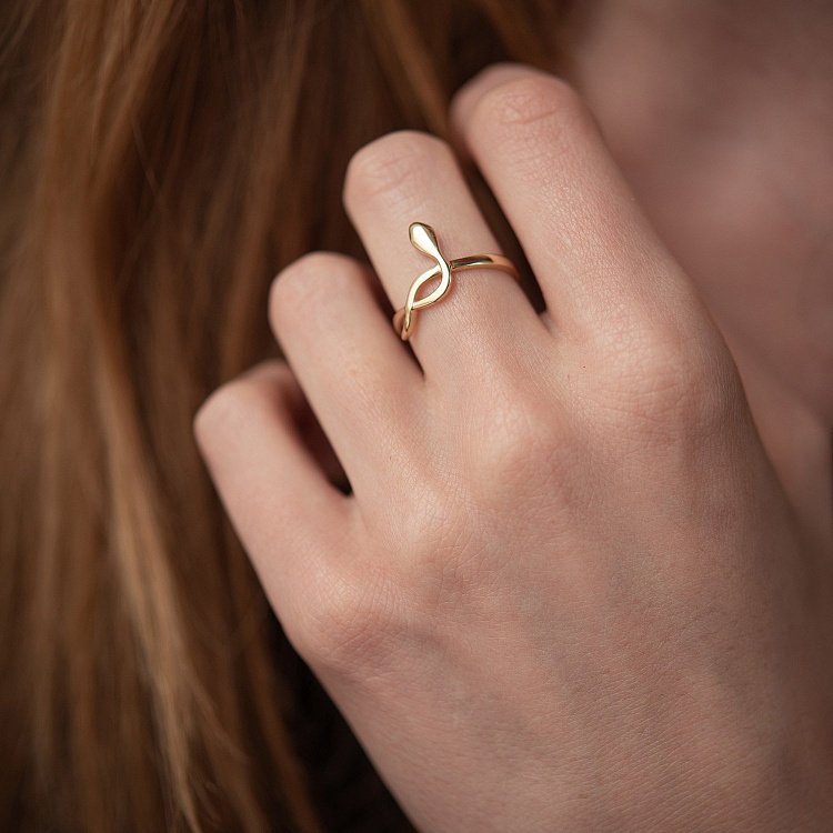 Кольцо "Змея" в желтом золоте к07425 от ювелирного магазина Оникс - 3